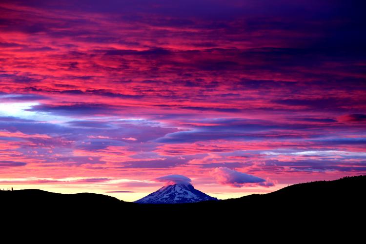 Sunset over Mount Hood. 